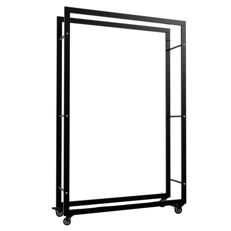 DELUKE Kaminholzregal aus Metall mit Rollen in Schwarz, B/T/H: 100 x 25 x 150 cm - Bild 2
