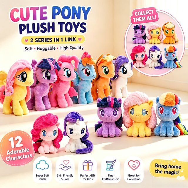 REESEE My Little Pony Pinkie Pie Plüschpuppe, 28cm, ab 14 Jahren - Bild 1