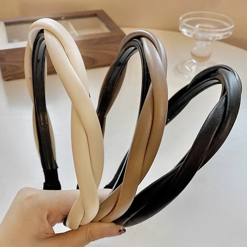 FORWOT Stirnband, PU Leder, geflochten, Damen - Bild 3