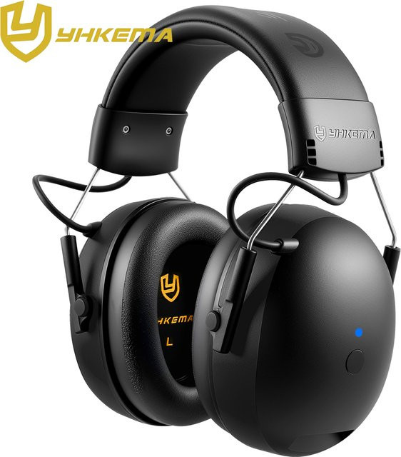 YHKEMA Bluetooth 6.0 Kopfhörer mit Lärmreduzierung und Gehörschutz für Musik und Sicherheit in Schwarz oder Gelb - Bild 1