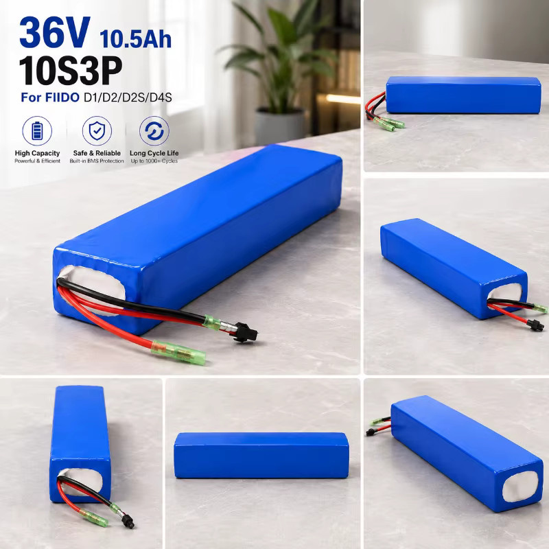 FIIDO Ersatzakku 36V Lithium-Ionen-Akku 14Ah für faltbare Elektrofahrräder D1 D2 D2S D4S mit 15A BMS in Blau - Bild 3
