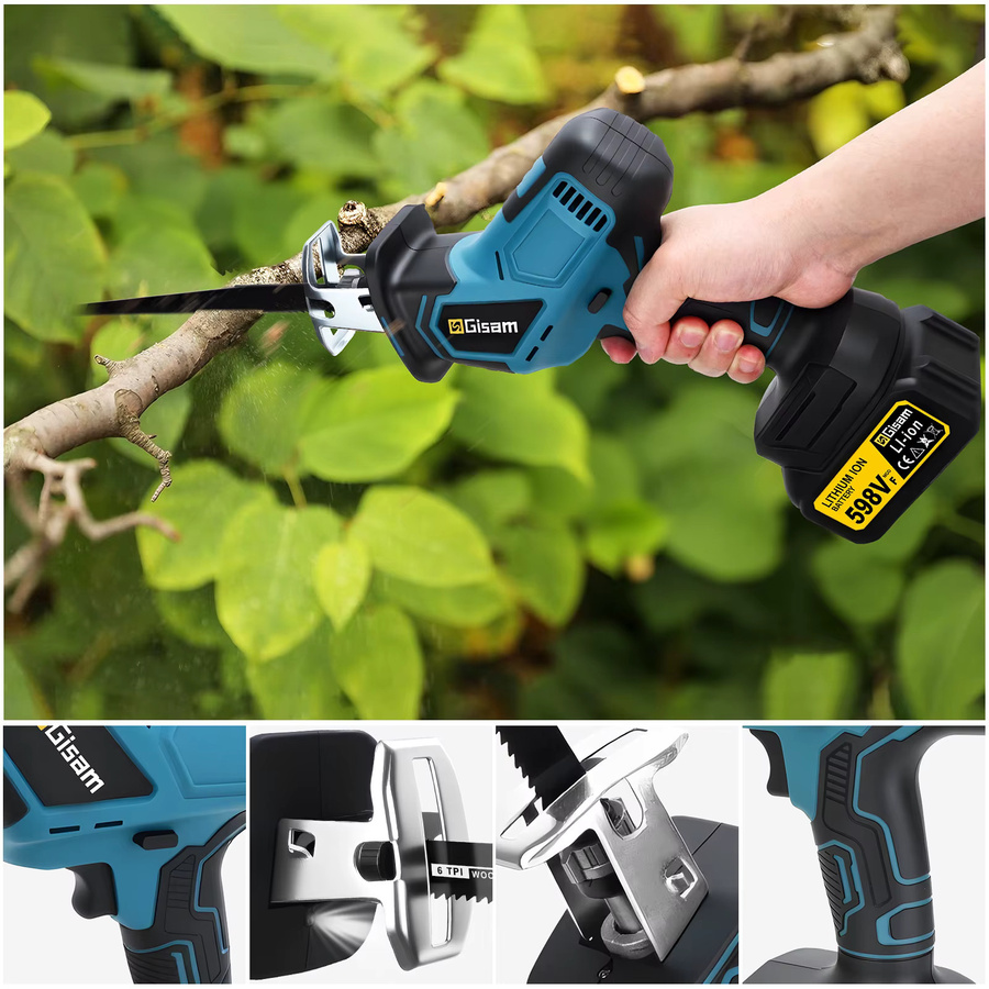 G nto bürstenlose Säbelsäge 3600 W mit 12000 SPM für Holz, Metall und Rohre, kompatibel mit Makita 18 V LXT Akkus, Blau - Bild 4