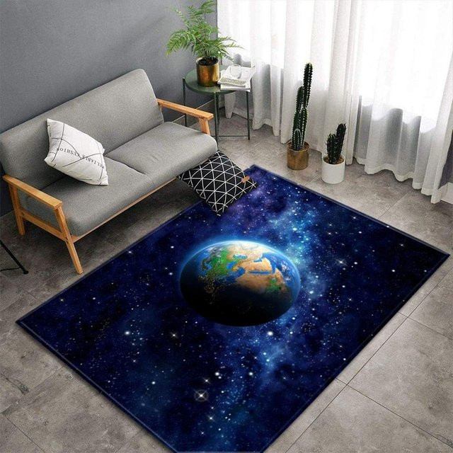Wohnzimmerteppich Lodestar Planet Galaxie Nebel in Multicolour, Anti-Rutsch Fußmatte für Wohnzimmer und Schlafzimmer, B/T: 60 x 40 cm - Bild 1