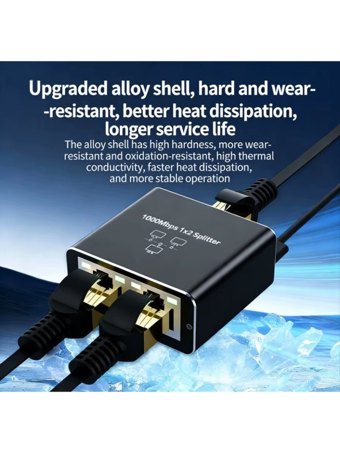 PzzPss RJ45 Splitter 1 auf 2 Ethernet-Adapter Gigabit LAN-Verlängerung in Schwarz und Grün - Bild 6