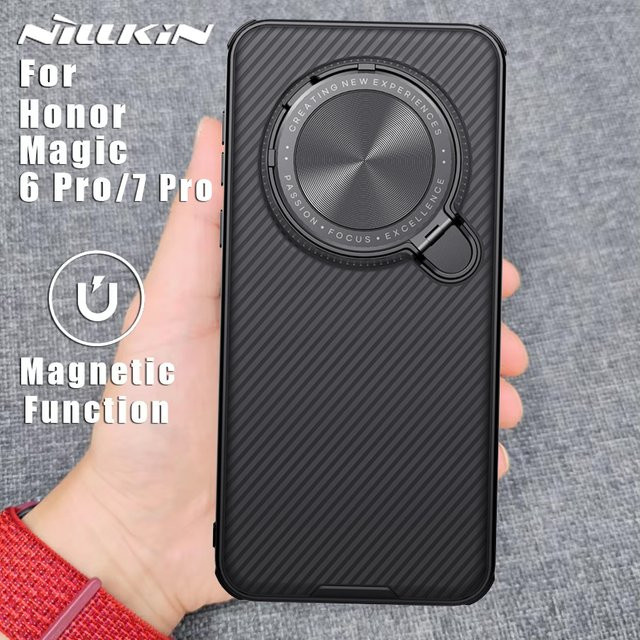 NILLKIN CamShield Magnetische Schutzhülle für Honor Magic 7 Pro und Honor Magic 6 Pro 5G mit Magsafe und Kameraschutz in Schwarz - Bild 1
