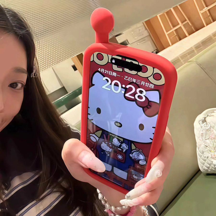 Stoßfeste Hello Kitty Handyhülle im 3D Cartoon Design für Apple iPhone 17 16 15 14 13 12 Pro Max Plus und 17 Pro - Bild 3