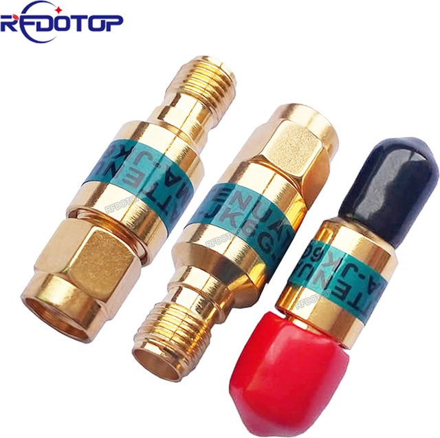 RFDOTOP Koaxialer HF-Dämpfer SMA-Stecker auf SMA-Buchse, vergoldet, 2 W, DC-6 GHz - Bild 1