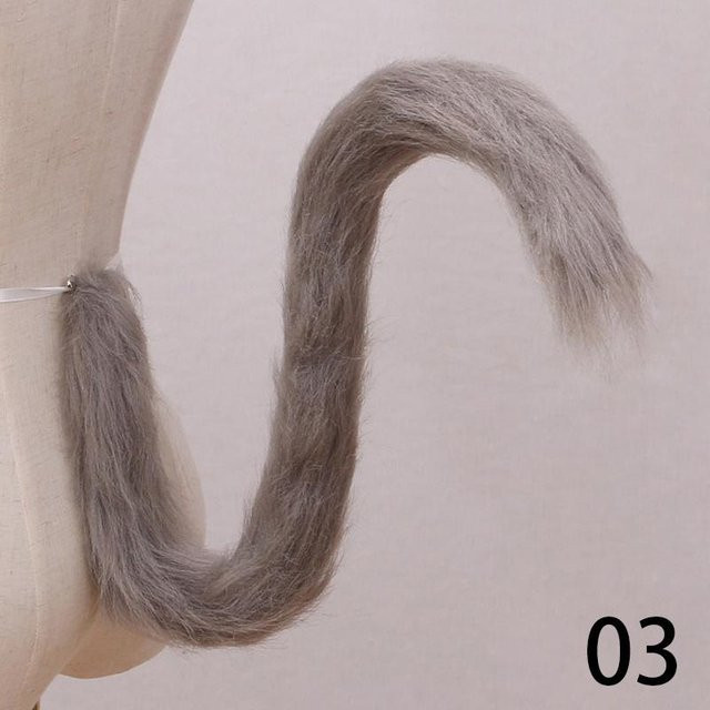 NATAWA Cosplay Katzenschwanz Kätzchenschwanz, Grau, Zubehör - Bild 1