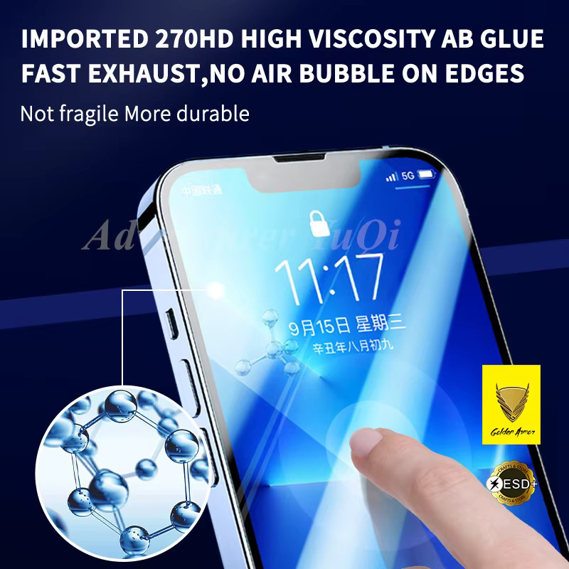 2 Stück Premium Displayschutzfolie aus gehärtetem Glas für Apple iPhone, transparent, Vollkleber-Schutzfolie - Bild 3