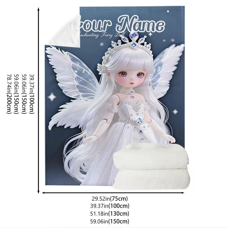 Personalisierte Flanellblanke im Engel-Design mit individuellem Namen von ZIZ - Bild 4