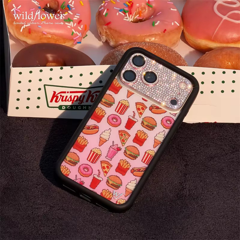 Wildflower Handyhülle mit Hamburger Pommes Frites und Eiscreme Design für iPhone 11 12 13 14 15 16 17 Pro Max Plus Multicolor - Bild 2
