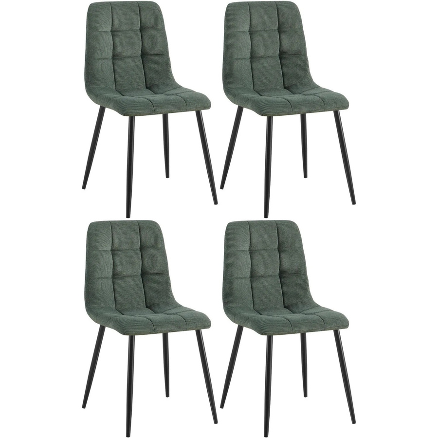 4er Set Esszimmerstühle DELUKE FIGAD in Grün mit Cord-Bezug, B/T/H: 45 x 55 x 84 cm - Bild 2