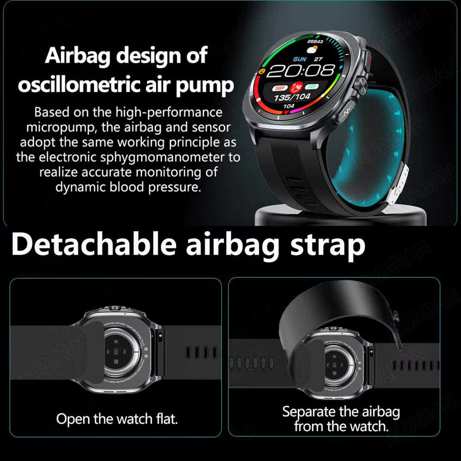 MTIMENX Smartwatch, EKG, Schwarz, Silikon, Herren, Wasserdicht - Bild 2