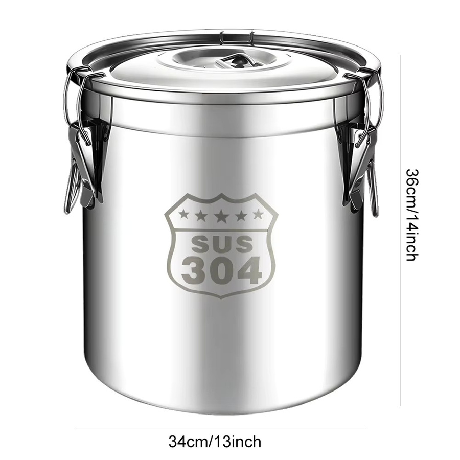 APWIKOGER Luftdichter Vorratsbehälter aus 304 Edelstahl mit Dichtungsdeckel und Griffen, Silber, 6 l - Bild 6
