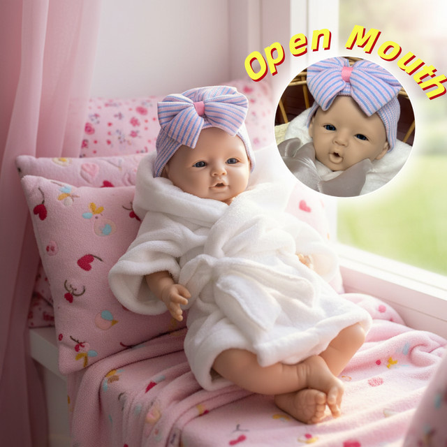 CatDoneca Bebe Reborn Girla Puppe, Silikon, 44 cm, Bunt / Mehrfarbig - Bild 1