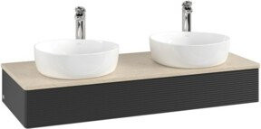 V&B Waschtischunterschrank Antao mit Frontstruktur in Blau, Wandhängend, B/T/H: 120 x 50 x 19 cm - Bild 1