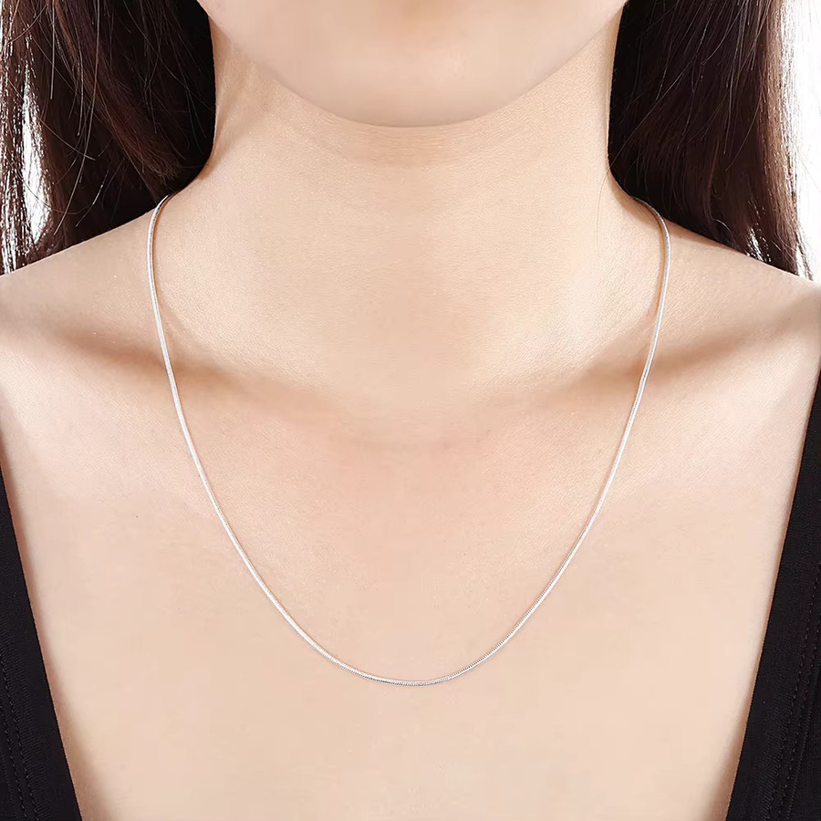 Schlange Kette Halskette, Silberfarbe, 40-76 cm, Unisex - Bild 4
