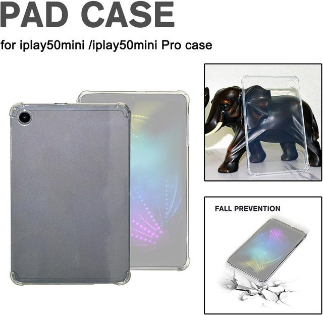 ALLDOCUBE IPlay50 Mini/Pro Schutzhülle mit Silikon-Ständer und gehärteter Folie, transparent - Bild 1