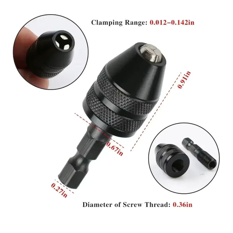 KRIOCY Schnellspannbohrer mit Spannzangenfutter und sechseckigem Schaft für elektrische Schleifwerkzeuge, 0,3–3,6 mm - Bild 5