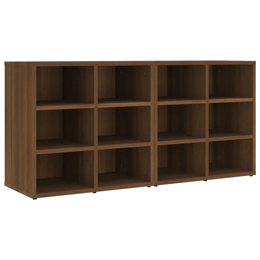 vidaXL Schuhregale 2er-Set in Eiche Braun, B/T/H: 52,5 x 30 x 50 cm - Bild 2