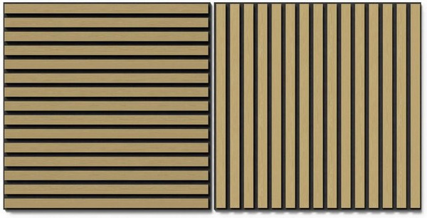 Denpanels Akustikpaneel Wandverkleidung Eiche MDF und Akustikfilz in Schwarz, 2 Stück, Breite: 60 cm