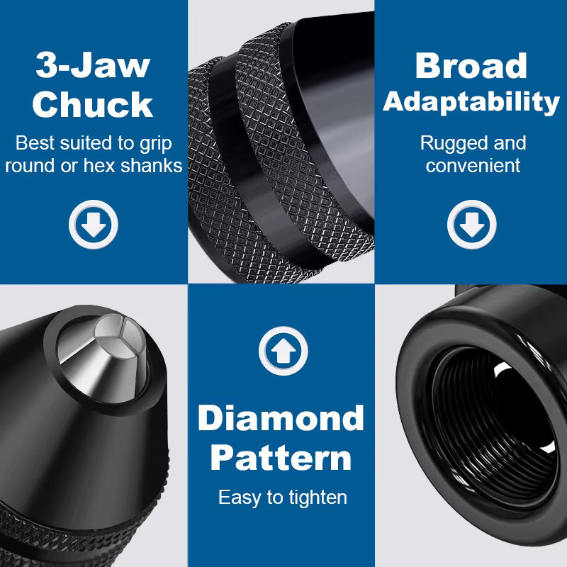 CMCP Mini Schnellspannbohrfutter mit 6,35 mm Sechskantschaft als Bohrer Adapter und Konverter für Schraubendreher und Bohrer - Bild 3