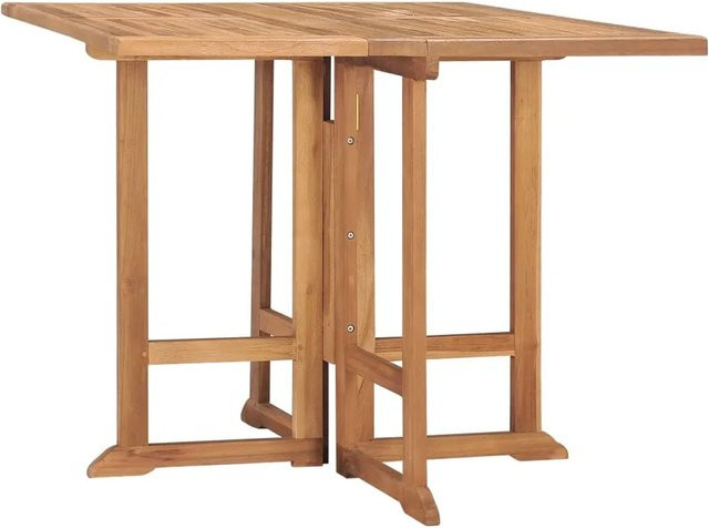 vidaXL Klappbarer Garten-Esstisch aus Teakholz in Braun, B/T/H: 90 x 90 x 75 cm - Bild 1