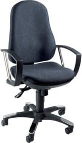 Topstar Drehstuhl Trend 10 Synchro Schwarz mit Armlehnen und Rollen für Home-Office und Erwachsene - Bild 1