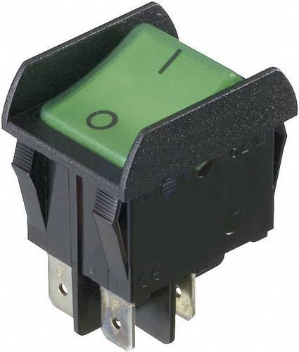 InterBär Wippschalter 3652-851.22, 2 x Aus/Ein rastend, 250 V/AC, 16A, Grün - Bild 1
