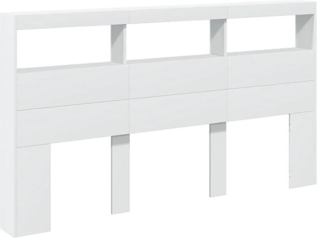vidaXL LED-Kopfteil mit Ablage und USB-Ladeport in Weiß, B/T/H: 180 x 17 x 102 cm - Bild 1
