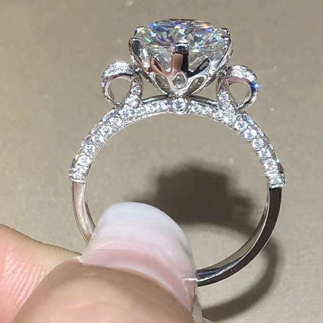 YIRAN Jewelry Ring, Kupfer, Zirkonia, Kristall, gray, Damen - Bild 1