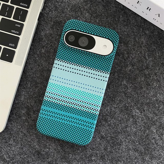 Magnetische Handyhülle mit buntem Kevlar-Muster für Google Pixel 7, 8, 9 Pro XL und 10 Pro XL, kompatibel mit MagSafe für kabelloses Laden, PC Hartschale, Mehrfarbig - Bild 1
