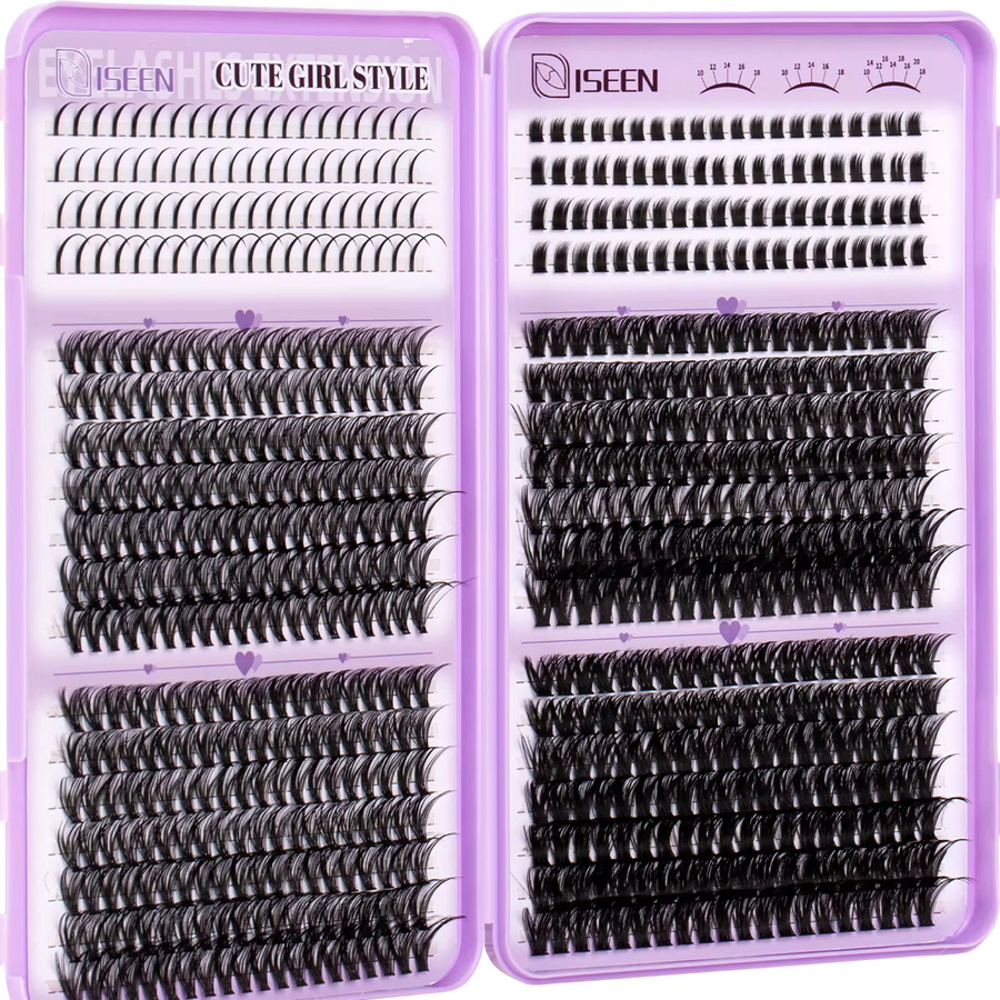 ISEEN DIY Wimpern-Cluster-Set, D-Curl Wispy Wimpernverlängerungen, Unisex - Bild 3