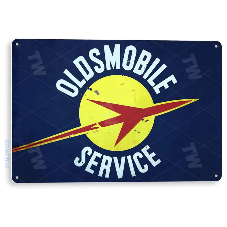 Tinworld Blechschild Oldsmobile Service Metalldekoration im Vintage-Stil, Mehrfarbig, B/H: 30 x 20 cm - Bild 2