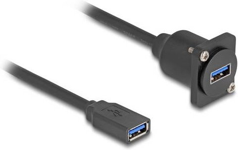 Delock USB 3.2 Gen1 Kabel USB-A auf USB-A Buchse Schwarz 0,20 m - Bild 1