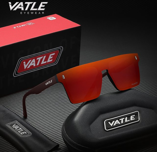 VATLE Sonnenbrille, randlos, Herren, schwarz, Kunststoff, polarisiert - Bild 1
