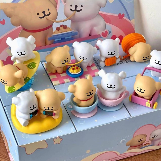 FUNISM Malteser Kawaii Blind Box, Hunde Figuren, Schreibtisch-Deko - Bild 1