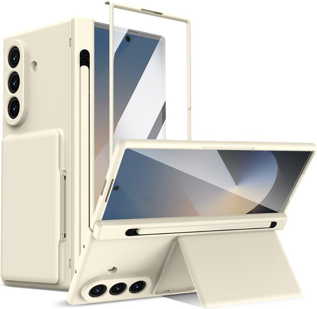 Samsung Galaxy Z Fold 8Ultra 7 6 5 Schutzhülle in Blau mit Kartenfach, Halterung, S Pen-Slot und Displayschutzfolie - Bild 1