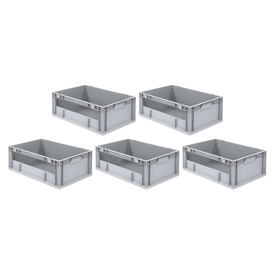 PROREGAL SparSet 5x Eurobox NextGen Insight Eurobehälter Transportbox, Grau, H x B x T: 22 x 40 x 60 cm, 44 Liter - Bild 2