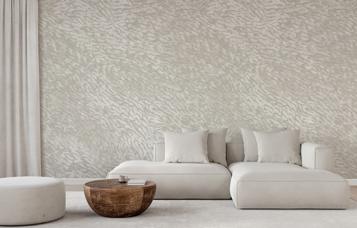 Isidore Leroy Mural Cascade Wandtattoo in Creme Beige mit abstraktem und minimalistischem Design - Bild 1