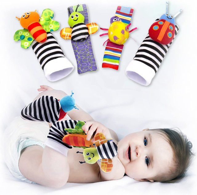 QWZ Hand- und Fußrassel-Set Baby Boy Girl Bunt / Mehrfarbig 0-6m - Bild 1