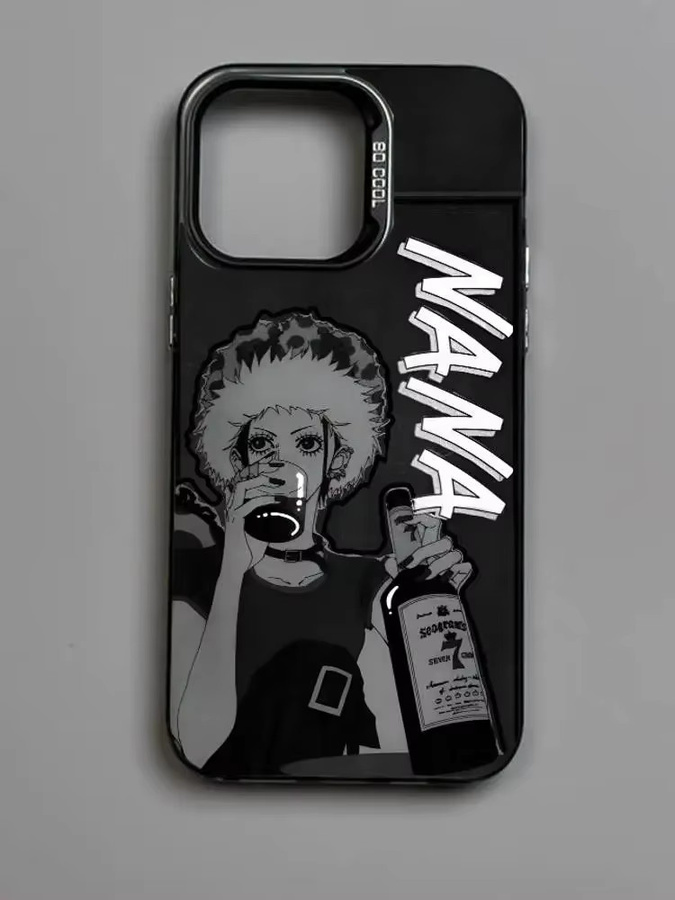 Stoßfeste iPhone Handyhülle im japanischen Anime NANA Musik Design in Schwarz - Bild 5