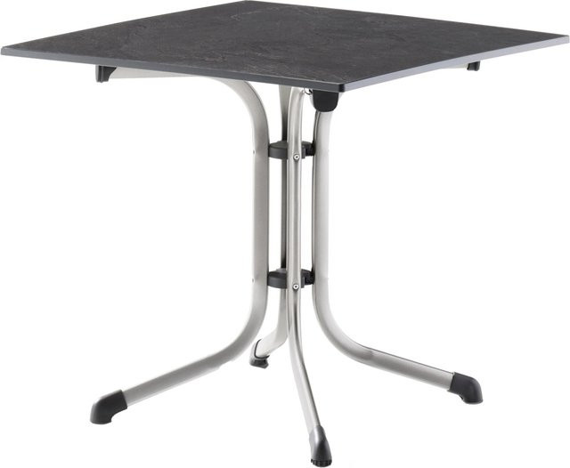 Sieger Boulevard-Klapptisch mit vivodur Tischplatte in Schieferdekor Anthrazit, B/T/H: 80 x 80 x 73 cm - Bild 1