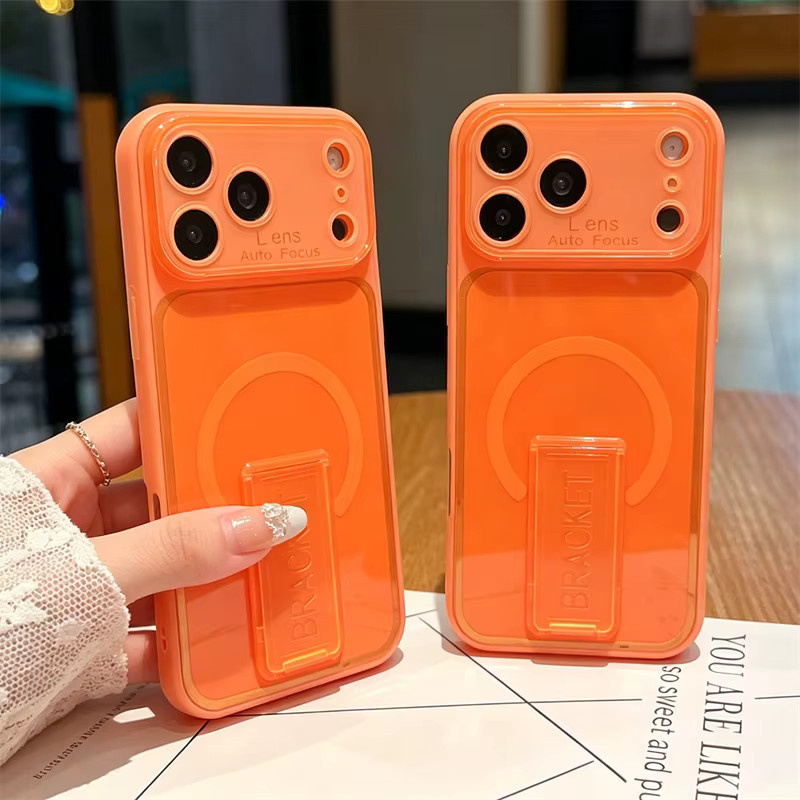 SUNWARD Stoßfeste Klappständerhülle aus weichem TPU für iPhone, Transparent/Matt - Bild 1