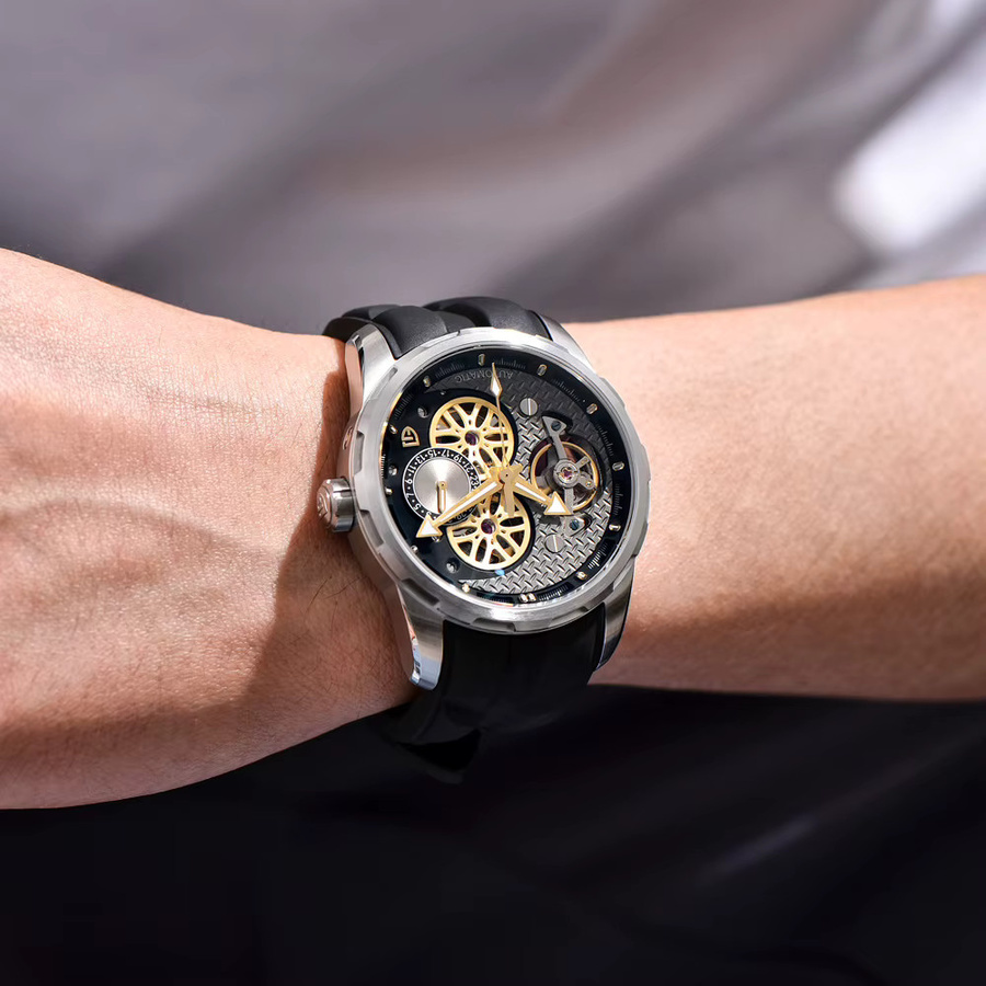 PAGANI DESIGN Armbanduhr, Automatik, Edelstahl, Kautschuk, Schwarz, Herren - Bild 2