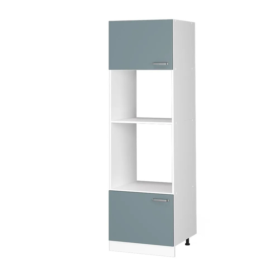 Vicco Mikrowellenschrank R-Line Küchenschrank modern Weiß Blau Grau B: 60 cm, T: 57,2 cm, H: 207 cm - Bild 3