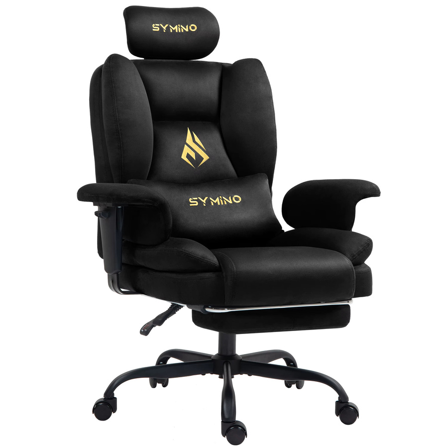 Symino Gaming-Stuhl in Grau aus Kunstwildleder im Sofa-Stil mit Fußhocker und 130 kg Tragkraft - Bild 7