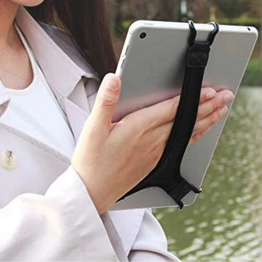 Weicher Handschlaufenhalter für Tablets und iPad 9-10 Zoll in Schwarz, universelle Handbedienungsgurte und rutschfeste Fingerschlaufe als iPad-Zubehör - Bild 4