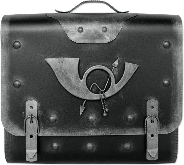 HMF Briefkasten Alter Ranzen Posthorn PH2 in Silber, B/T/H: 40 x 40 x 9 cm - Bild 1