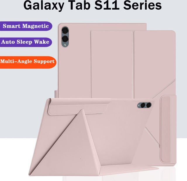 Magnetische Schutzhülle für Samsung Galaxy Tab S11 Ultra 14,6 Zoll in Pink mit Stifthalter und Standfunktion sowie Auto Sleep Wake Funktion - Bild 1